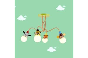 YZM Lampadario da soffitto per bambini,Plafoniera per bambini a tema animale,Perfetto per la cameretta dei bambini/la stanza dei giochi/scuola/asilo (4 lights)