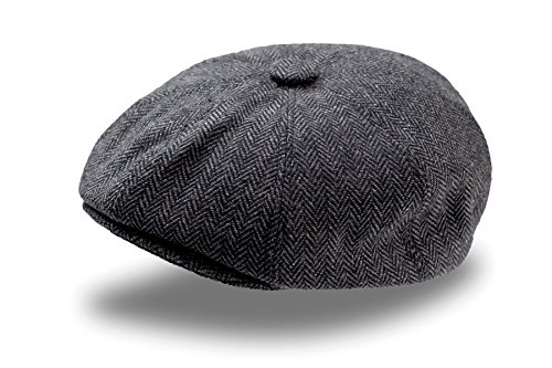 Preisvergleich Produktbild Dandy Coppola Gatsby Filz-Wolle Mütze Coppola Chapeaux Hute Keyone (grauschwarz)