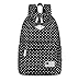 Produktbild Mädchen Frauen Jahrgang hübsch Polka Dot Rucksack Mädchen Trendy Schultaschen für Jugendliche 2-schwarz
