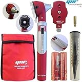 YNR England F.O Mini Otoscope Auriscope Fiber Optic ENT Medical Diagnostic Examination NHS GP CE Mark Approved New (Red)