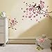 Sleeping Monkey On Pink Flower Tree Wall Sticker For Children Bedroom Baby Nursery