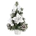 Produktbild MuSheng Künstlicher Weihnachtsbaum Miniatur Home Office Christbaum mit Weihnachtsdeko 30cm (Silber)