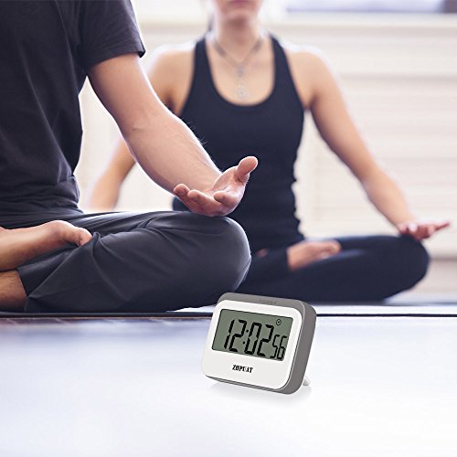ZHPUAT Magnetischer Kurzzeitmesser Timer mit Schutzhülle aus Silikon Küchentimer Top Qualität Hochwertig Countdown/up macht Pünktlich Metallfarbe Hellgrau - 6