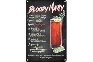 Ducomi Quadri Vintage Targhe Metallo Decorative Cucina e Casa - Targa con Stampe Americane Decorazione Muro Parete - Quadro Metallico Appendere - Poster Accessori Arredo Soggiorno (Cocktail 10561)