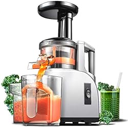 Extracteur de Jus AMZCHEF Extracteur à Jus Fruits et Légume Presse à Froid Machine Centrifugeuse Extracteur de Jus Vertical Slow Juicer Sans BPA|Moteur Silencieux Fonction Inverse 150W