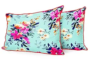 DreamVio Jute Fabric Printed Decorative Throw/Pillow Covers, Cushion Covers for Living Room, Bed Room, Sofa,Chairs,Pillow Cases, Pillow Covers Set of 2, Size 18x27 Inches Style43