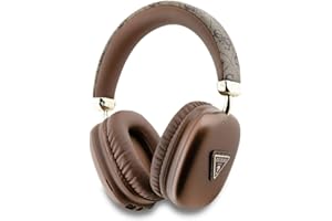 CG Mobile Guess Casque sans Fil en Cuir PU avec Logo Triangle 4G Marron