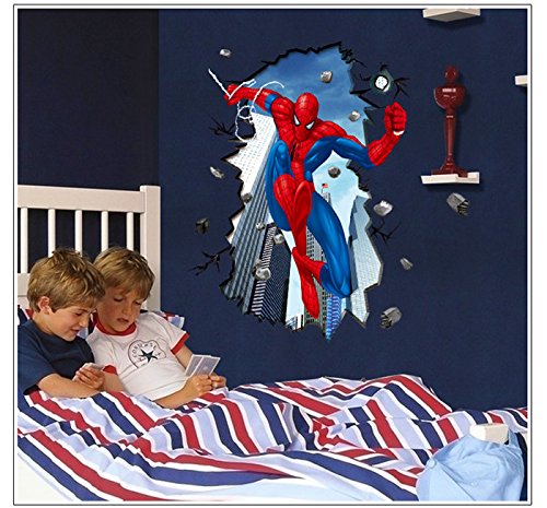 Spiderman Hot Sell PVC Wall Sticker Children Bedroom Background Decoration by Tiny Paradise UK - 2