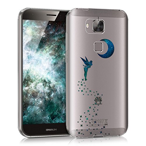 kwmobile Funda para Huawei G8   GX8 - Case para m  vil en TPU silicona - Cover trasero Dise  o hada en azul oscuro petr  leo transparente