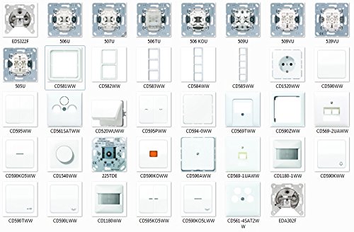 Preisvergleich Produktbild Jung CD500 Alpinweiß, Schalter & Steckdosen - Set Auswahl