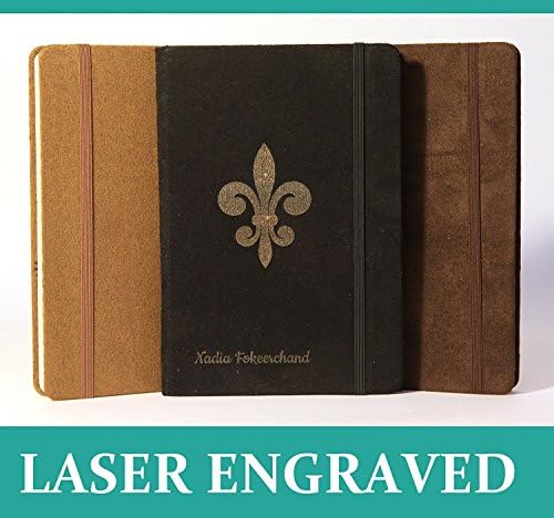 Personalised Notebook Premium Journal Diary, Plain, Suede Cover A6/A5 (A6, Brown)