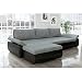 Produktbild Sofa Polsterecke Kreta Schwarz/ Strukturstoff Grau - Ecksofa von Jalano Schlafsofa L-Form links - Schlafcouch mit Kissen