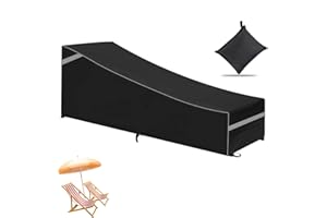 DEVENIRRICHE Funda protectora para tumbona de jardín, 200 x 70 x 40/75 cm, rayas reflectantes, con 4 hebillas resistentes al viento, tejido Oxford 210D para tumbona