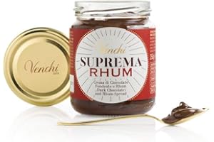Venchi Pâte À Tartiner Suprema Au Chocolat Noir Et Au Rhum - Sans Gluten, Sans Graisses Hydrogénées, Sans Huile De Palme Et Sans Conservateurs 0.25 kg