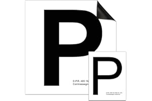 Longivia Lettera P di Principiante Magnetica per Auto in Vinile Set 2 Pezzi Anteriore + Posteriore | P per Neopatentati Omologata |Cartello p principiante per Patente Esterni Auto | Facile da mettere