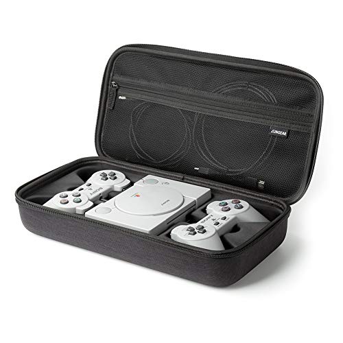 Preisvergleich Produktbild LUNGEAR Tragbare Schutzhülle Kompatibel Sony Playstation Classic 2018 Konsole, Hartschale, Reisetasche für Konsole, Zwei Controller und anderes Zubehör, Schwarz
