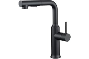 CREA Rubinetto Cucina con Doccetta Estraibile, Miscelatore Cucina con Doccetta a 2 Modalità, Rubinetto Lavello Cucina con Docking Magnetico, Miscelatore Monocomando Girevole a 360°, Nero Opaco