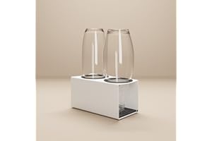 ‎KJUB KJUB Flaschenhalter kompatibel für Flaschen von SodaStream, Aarke, AirUp UVM.| Zum Trocknen & zur Aufbewahrung von Glasflaschen & Edelstahlflaschen | Erweiterbar von 2er Set (Weiß)
