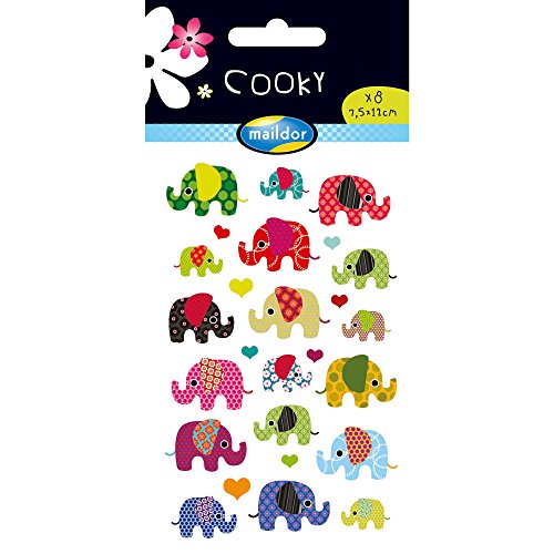 MALIDOR 17,5 x 9 x 0,1 cm Kunststoff Cooky Elefant Aufkleber