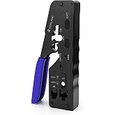 VCELINK Crimper RJ45 Through Crimper Professional RJ12 RJ11 | Tool compatible with CAT7/CAT6A/CAT6/CAT5E/CAT5 network connect