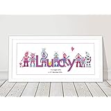 Personalisiertes Kinderzimmerbild Namensbild Geschenk Geburt Taufgeschenk Patenkind Mädchen Jungen Baby erster Geburtstag