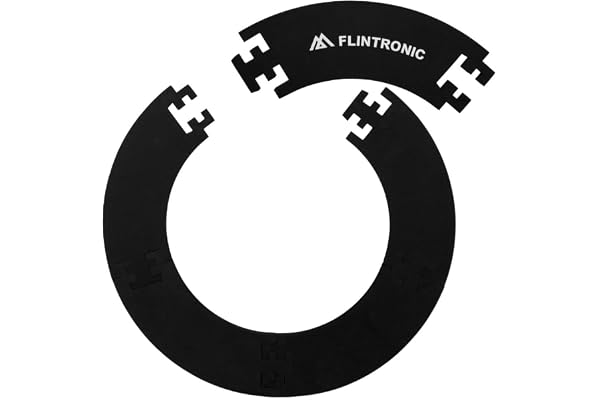 Flintronic Anneau Cible de Fléchettes de 45 CM, Jeu de Fléchettes Amovible, Protection Murale, EVA, Noir