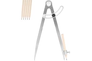 GELUODE Professioneller Kompass für Holzbearbeitung, 8 Zoll Kompass mit Flügel und Bleistifthalter, Großer Kompass für Geometrie, Kompass Zeichenwerkzeug, Bleistift-Zirkel für Tischler, Zeichnen Kompass