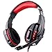 Produktbild Gaming Headset PS4, VersionTech 3,5mm Stereo Wired Over-Ear-Kopfhörer mit Mikrofon LED-Licht In-line Lautstärkeregler für PS4 New Xbox One PC MAC Laptop iPad und Smartphone - Rot
