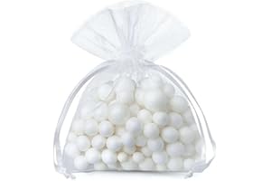 SAKETOS Organzasäckchen 25 Stück Geschenkbeutel Organzasäckchen bunt Schmuckbeutel Verschiedene Größen mit Kordel Hochzeit Geschenk Stoffsäckchen Gastgeschenke I 5 x 7 cm - Weiß