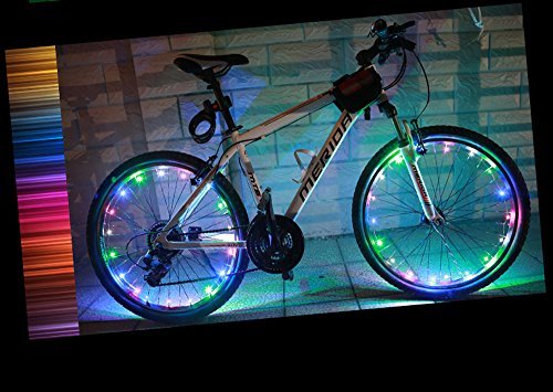 YYGIFT LED Wasserdichte Fahrradreifen Fahrrad Rad Led Speichen Speichenlicht Beleuchtung mit den 20 LEDs Lichterkette geeignet für Kinder Herren Damen Radsport NUR FÜR EIN RAD
