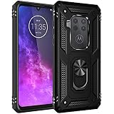 Motorola One Zoom Hülle – Retro Leder Flip Case Mit Ständerfunktion & 3 Kartenfächern, Blau