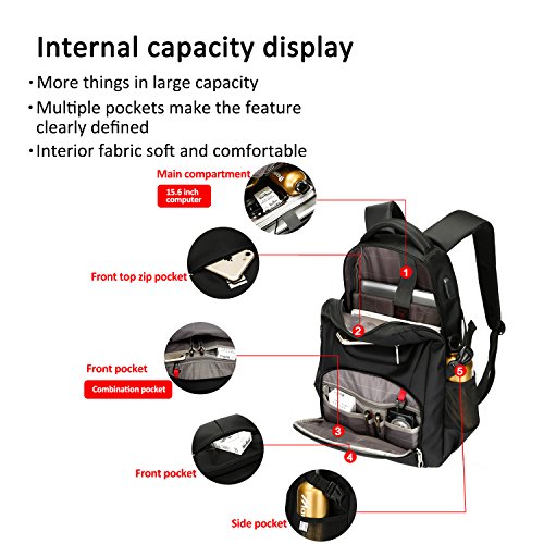 FANDARE Mode Rucksack 15 6 Zoll Laptoprucks  cke Notebook Fahrradrucks  cke Wanderrucks  cke Schulrucksack Outdoor Backpack Daypack Reisen Studenten H