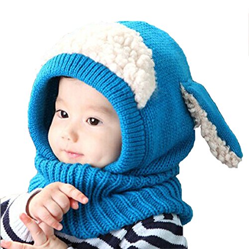 Ukamshop(TM)Winter Baby Kids Girls Boys Warm Woolen Coif Hood Scarf Caps Hats (Blue)