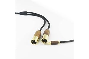 HansnBy 4,4 mm zbalansowany męski na podwójny XLR męski kabel audio adapter 4,4 mm na 2 XLR kabel zbalansowany 6N OCC miedziany posrebrzany kabel obudowa z drewna orzechowego 1,5 m