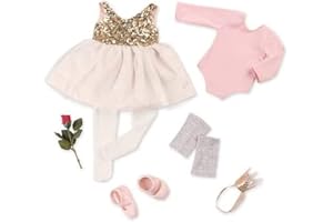 Our Generation Opening Night Outfit – Deluxe Ballerina Fashion Outfit with Headband Crown for 18-inch Dolls – 7 Piece Ballet Clothing and Accessory Set