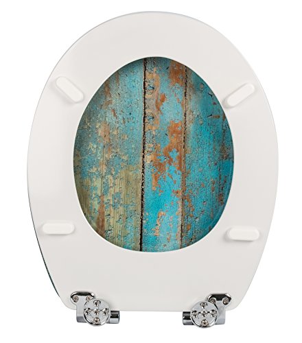 WC-Sitz High Gloss Dekor Treibholz | Toilettensitz | WC-Brille aus Holz | Soft-Close-Absenkautomatik | Klodeckel mit Metall-Scharnier | Fast-Fix-Schnellbefestigung | Toilettendeckel - 6