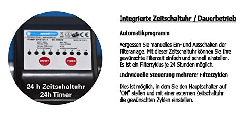 Miganeo 8,5m³ Ersatzpumpe 75-T für Sandfilteranlage Speedclean – 450 W mit integrierter Zeitschaltuhr - 2
