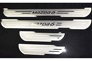 AILZNN Einstiegsleisten Abdeckung Zierleisten FüR Mazda 6 2015-2019, Edelstahl TüRschweller Schutz Leisten Schwellerleisten Interieur Ladekantenschutz Auto ZubehöR, 4 StüCk