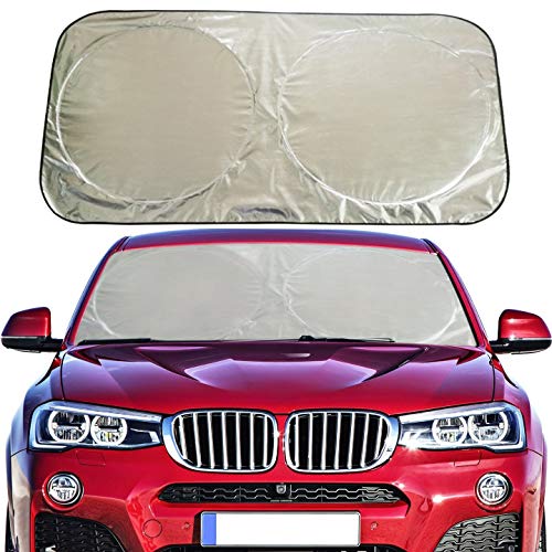 storeitaly2010 Parasole Auto Parabrezza Anteriore,Misura 160x86 CM Parasole Pieghevole e Portatile,con Custodia per riporre,Flessibile,Durevole Materiale di Nylon,Protezione Contro Raggi del Sole