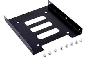 AAA PRODUCTS Metal 2.5" To 3.5" Hard Drive Mounting Adapter / Bracket / Holder Kit – For SSD / HDD - Mounting Screws Included - Black