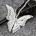 Produktbild Amyline Frauen Halskette Schmetterling Anhänger Kette Schmuck für Damen Collier mit - und Kettenanhänger (Silber)