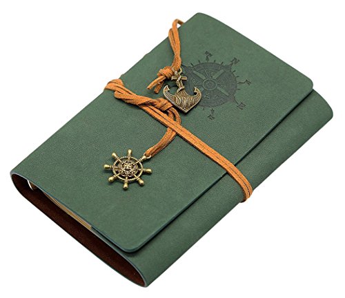 Tinksky Vintage Notizbuch klassische PU Leder Cover Journal Notebook Retro Spirale Ringbuch Tagebuch