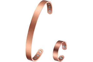 MagEnergy Kupfer-Armband für Männer und Frauen 99,9% reines Kupfer Armreif 6,8" einstellbar mit 8 Magneten