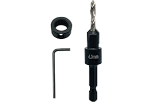 NORTOOLS Countersink Bit TCT Wood Drills Woodworking Chamfer Counter with Pilot Drill and 1/4" Quick Change Shank for Carpenters DIY Lovers Woodworker Hobbyists 4 mm