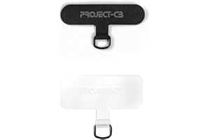 Project-CB Zakładka na pasek do telefonu, 2 sztuki, uniwersalna naszywka na smycz bez kleju, zamiennik paska do telefonu (czarna i przezroczysta)