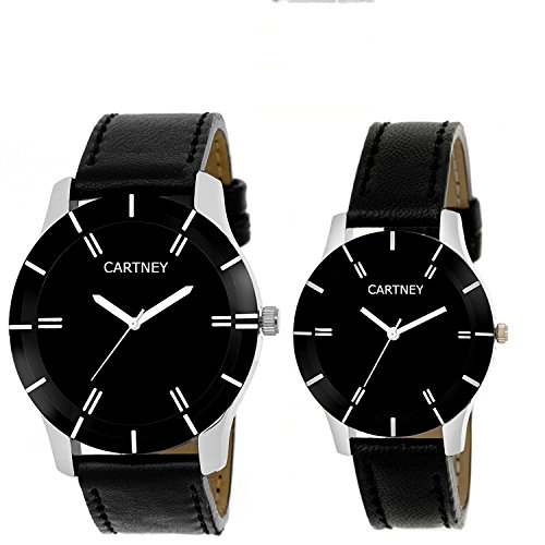 CARTNEY Analog Black Dial Leather Strap Wrist Watch For Men & Women (Couple Watch) - MW1 RS.475 (84.00% Off) - Amazon