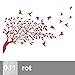 Produktbild Premiumsticker24 Wandtattoo Baum mit Vögel | Schlafzimmer Wohnzimmer Kinderzimmer Aufkleber selbstklebend Wandaufkleber, 031 rot, 115cm x 78cm