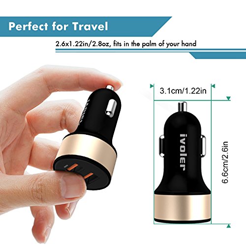 iVoler Dual Quick Charge 3 0 36W 2 Puertos USB Cargador de Coche 2 QC 3 0 Puerto con 2 en 1 Cable Cargador Micro USB y Tipo C para Samsung Galaxy S9 S9 Plus S8 S8 S7 S7 Edge S6 S6 Edge Note 8 5 4 Edge LG G6 G5 G4 Asus Zenfone 4 3 2 HTC 10 One A9 M8 M9 Nexus 6 Xiaomi Mi 6 5 Huawei Motorola Android smartphone Tablette iPhone iPad Batteries Externes Chargeur Portable etc - Negro Oro reviews iVoler Dual Quick Charge 3 0 36W 2 Puertos USB Cargador de Coche 2 QC 3 0 Puerto con 2 en 1 Cable Cargador Micro USB y Tipo C para Samsung Galaxy S9 S9 Plus S8 S8 S7 S7 Edge S6 S6 Edge Note 8 5 4 Edge LG G6 G5 G4 Asus Zenfone 4 3 2 HTC 10 One A9 M8 M9 Nexus 6 Xiaomi Mi 6 5 Huawei Motorola Android smartphone Tablette iPhone iPad Batteries Externes Chargeur Portable etc - Negro Oro