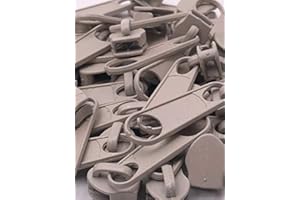 Slantastoffe 20 Zipper Schieber für 5mm Reißverschluss endlos 27 Farben (Beige)