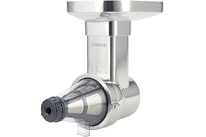 Kenwood Accesorio Prensador de Frutas para Hacer Zumos y Purés Saludables, Compatible con el Robot de Cocina Kenwood Chef y kMix, Acero Inoxidable y Plástico, KAX644ME, Negro